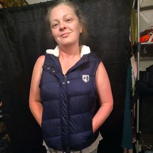 American Eagle Outfitters Dark Blue Puffer Vest